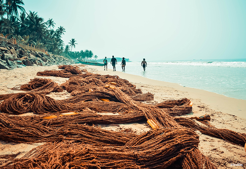 fishing nets Sri Lanka beach
