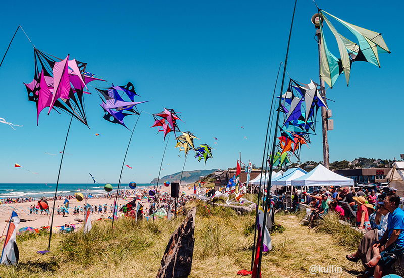 Kites at the beach in Oregon