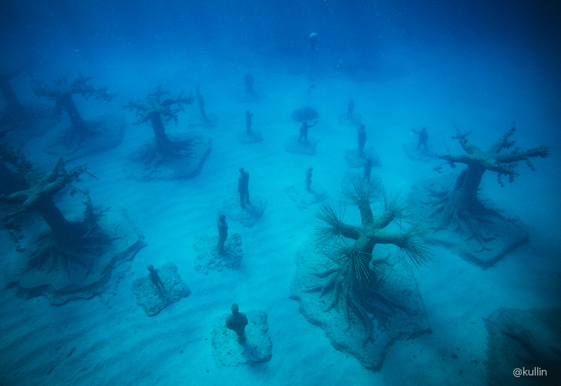 An underwater forest of sculptures attracts marine life in the